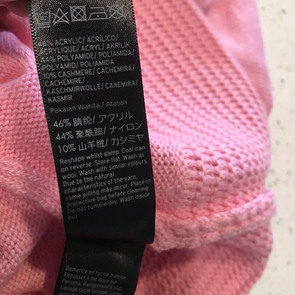 Top Shop Nordstrom Crop Sweater Size 4 Pink Acrylic Cashmere Long Sleeve NEW - Picture 6 of 7